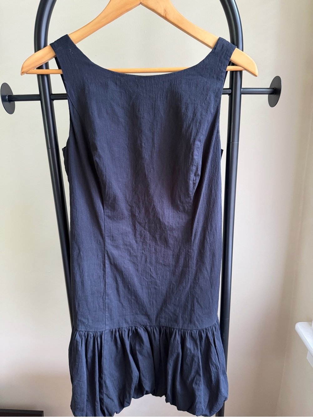 Sleeveless Black Ruffle-Hem Dress